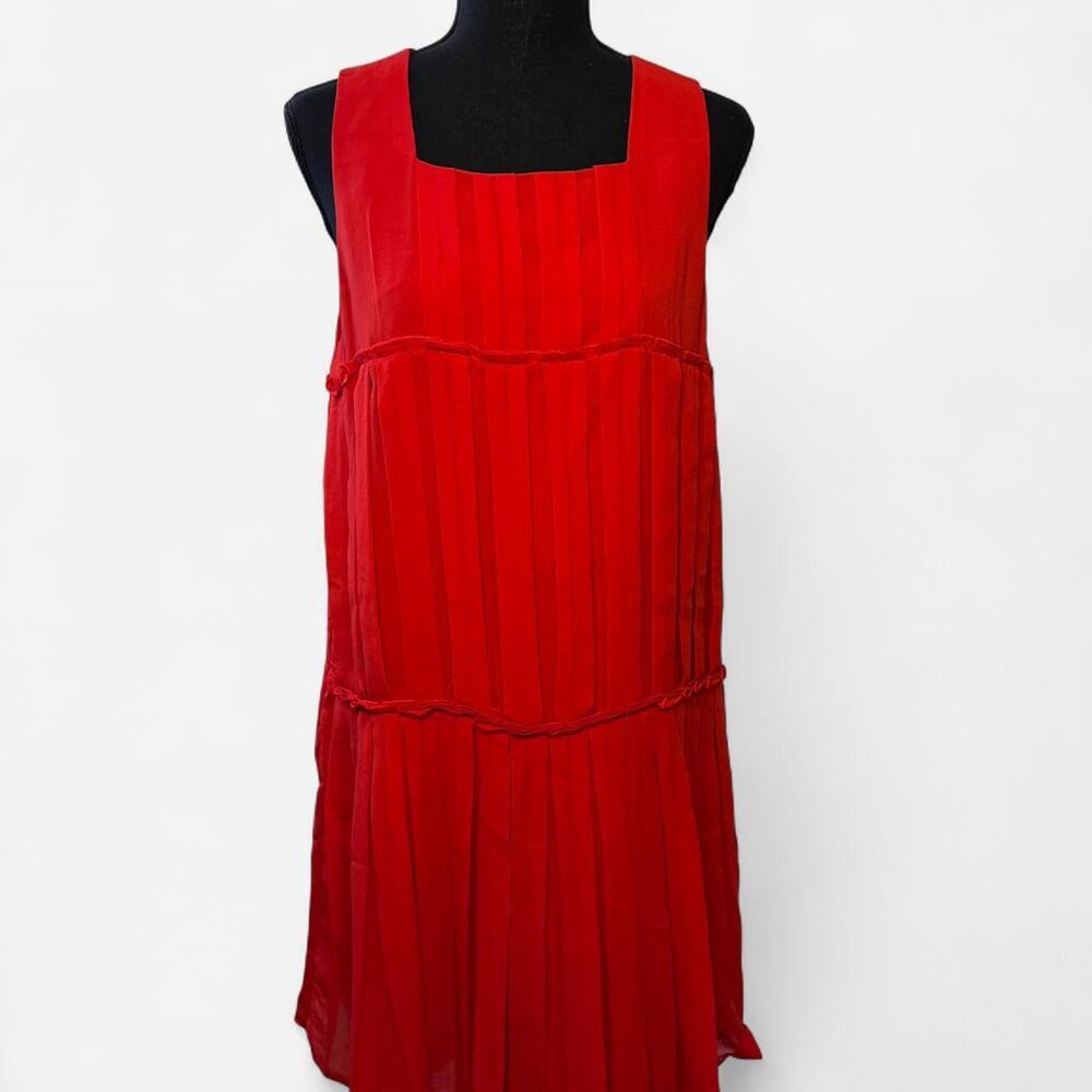 Loft red dress with zipper